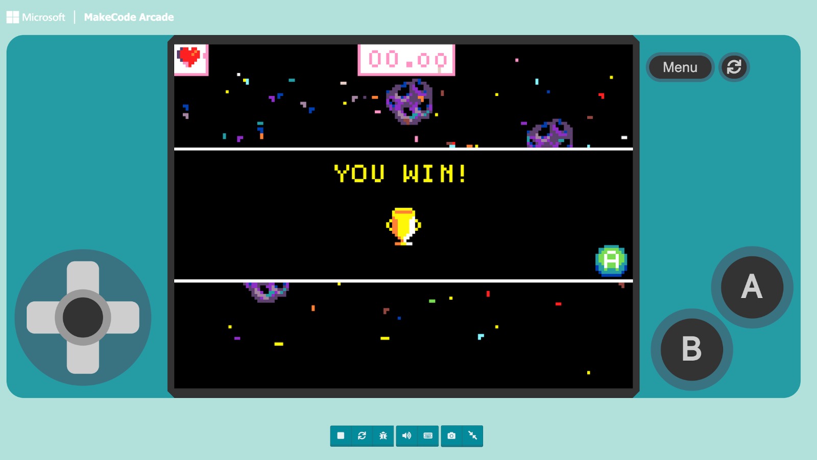 You win! Earth reached, mission complete.